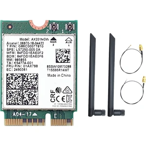 AX201NGW Çift Antenli Wifi Kartı 2.4 Ghz + 5 Ghz Wifi 6 3000 Mbps M.2 Cnvio2 WIN10 Için Bluetooth 5.1 Wifi Adaptörü (Yurt Dışından)