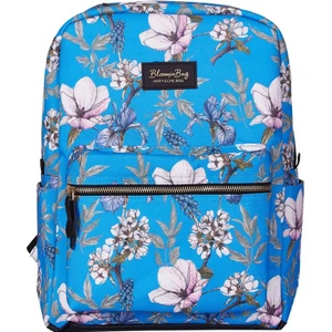 Blue Cherry Blossom Çiçek Desenli 13-14 Inç Kadın Sırt Laptop / Macbook Çantası