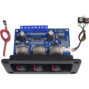 2.1 Kanal Bluetooth 5.0 Ses Amplifikatörü Kurulu 2X25W+50W Subwoofer D Sınıfı Amplifikatör Kartı Kiti Dc Dişi + Aux Kablosu (Yurt Dışından)