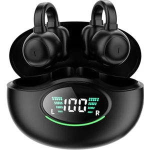 Spor Kablosuz Bluetooth Gürültü Önleyici Kulaklık, Kulak Içi Olmayan Yüksek Kaliteli Kulak Klipsli Kulaklık Siyah (Yurt Dışından)