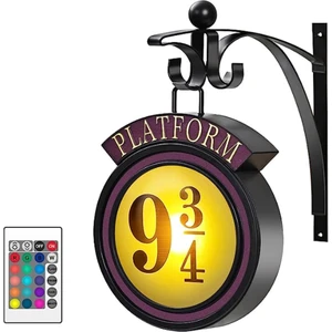Platform 9 3/4 Gece Lambası Uzaktan Kumanda ile 16 Renk Asılı Oda Dekor Duvar Lambası 9 ¾ Burcu Dekorasyon Duvar Işıkları (Yurt Dışından)