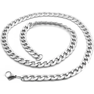 Gri 60 Cm. 7 Mm. Çizgili Gürmet Erkek Çelik Zincir DM94-7