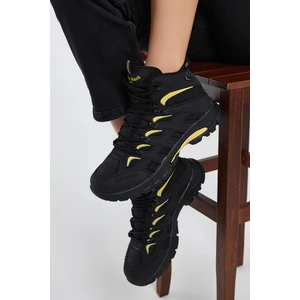 Tonny Black Unisex Siyah Sarı Rahat Kalıp Suı Itici Özellikli Bağcıklı Unisex Bot