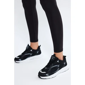 Tonny Black Unisex Siyah Beyaz Faylon Taban Rahat Kalıp Unisex Ayakkabı