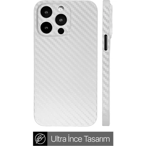 Apple iPhone 15 Pro Max Telefon Kılıfı Carbon Beyaz
