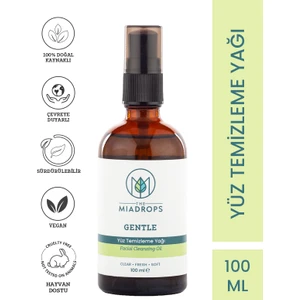 The Miadrops Gentle Durulanabilir Yüz Yıkama Yağı – 100 ml - Tüm Cilt Tipleri için Doğal Cilt Temizleyici