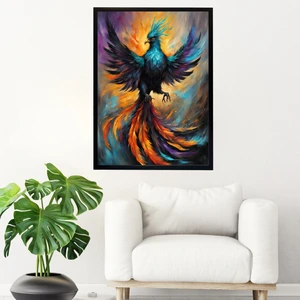 Çerçeveli Anka Kuşu Tablo -Modern Kanvas Baskı Tablo - Tablo Dıştan Dışa Ölçü 55CMX75CM