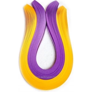 Quillingseti 5mm Koyu Sarı ve Lila Renk Quilling Kağıdı 200'LÜ