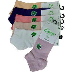 6 Çift Bambu Kısa Spor Dikişsiz Burunlu Kadın Patik Çorap - Renkli