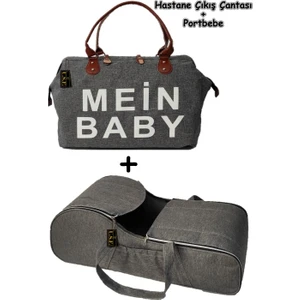 Portbebe Ana Kucağı Puset + Hastane Çıkışı Anne Bebek Bakım Çantası 2 Li Set