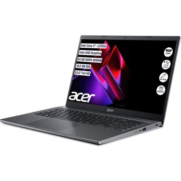 Acer Extensa 15 Intel Core I7 1255U 16 GB 512 GB SSD Freedos Fiyatı