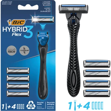 Bic Flex 3 Hybrid Erkek Tıraş Bıçağı 1 Sap + 4 Başlık (3