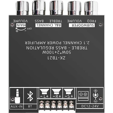Talent -TB21 Bluetooth 5.0 Subwoofer Amplifikatör Kartı 50WX2+100W 2.1 Kanal Güç Ses Stereo