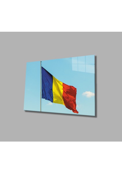 Romanya Bayrağı Cam Tablo Romanian Flag