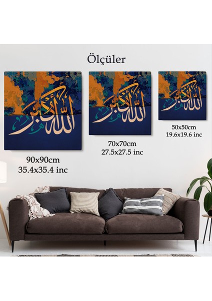 Allah En Büyüktür Yazılı Dekoratif Kanvas Tablo -3329
