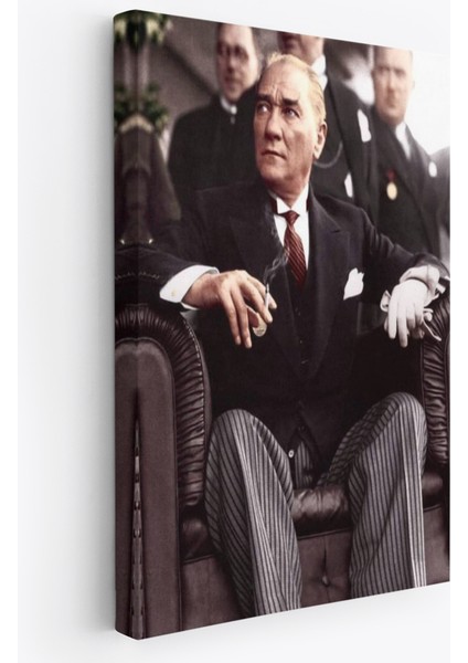 Atatürk Portre Tablosu Mustafa Kemal Atatürk Dikdörtgen Dekoratif Kanvas Tablo-Ch-58