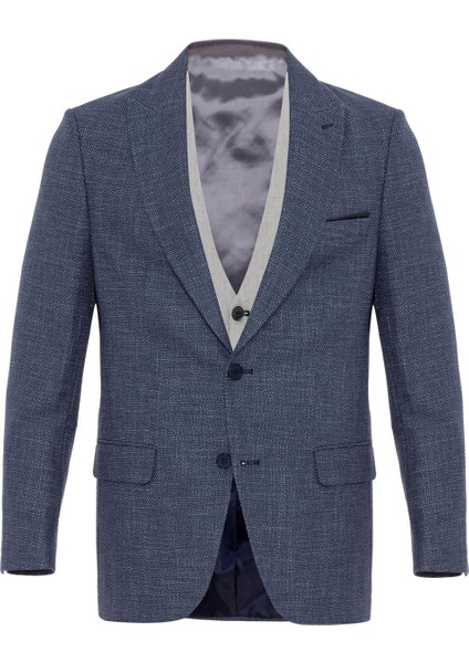 Normal Bel Slim Fit Saks Erkek Takım Elbise TK1020200163 fiyatları