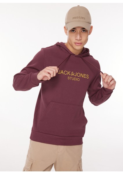 Kapüşon Yaka Bordo Erkek Sweatshirt 12261177_JORLOUI Sweat Hood Exc