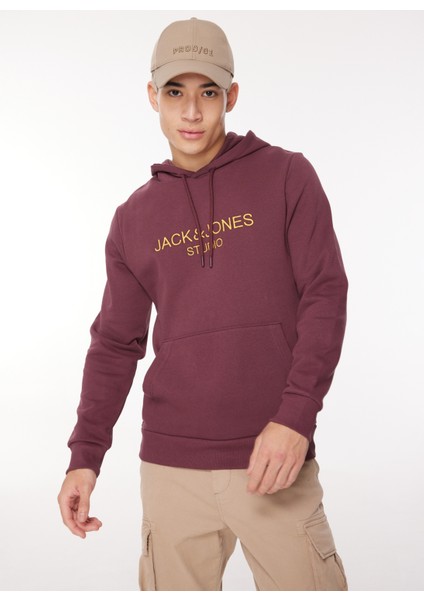 Kapüşon Yaka Bordo Erkek Sweatshirt 12261177_JORLOUI Sweat Hood Exc