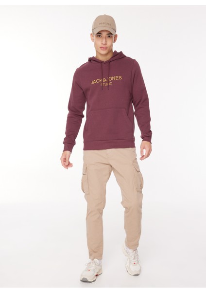 Kapüşon Yaka Bordo Erkek Sweatshirt 12261177_JORLOUI Sweat Hood Exc