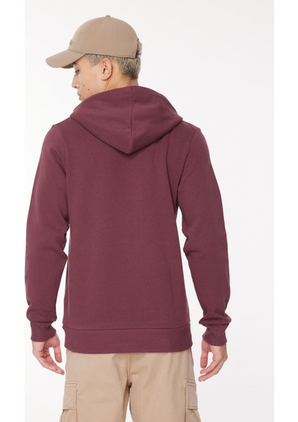 Kapüşon Yaka Bordo Erkek Sweatshirt 12261177_JORLOUI Sweat Hood Exc