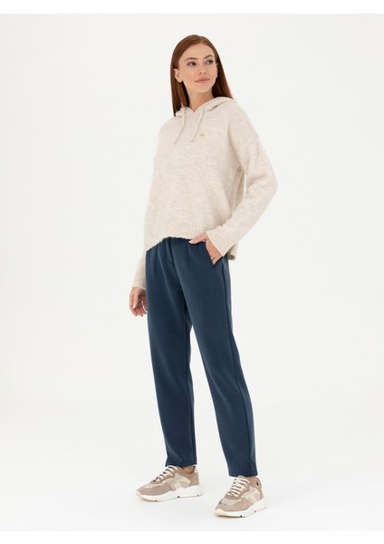 Lacivert Kadın Yüksek Belli Mom Fit Eşofman Altı Nele modelleri