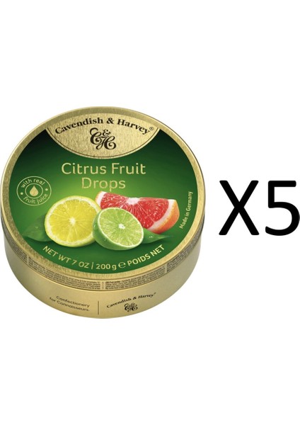 Cavendish & Harvey 5’li Karışık Limon Aromalı Şeker 200 gr