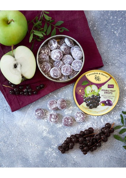 -5’li Siyah Elma Dolgulu Frenk Üzümü Aromalı Şeker 175 Gr- Atıştırmalık Şekerleme