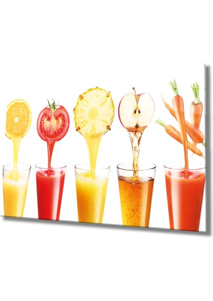 Meyveler Kokteyller Cam Tablo Fruit Cocktails