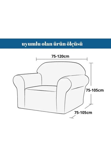 Mikropetek Likrali Tek Kişilik Koltuk Kılıfı Streç Lastıklı Berjer Çekyat Kanepe örtüsü