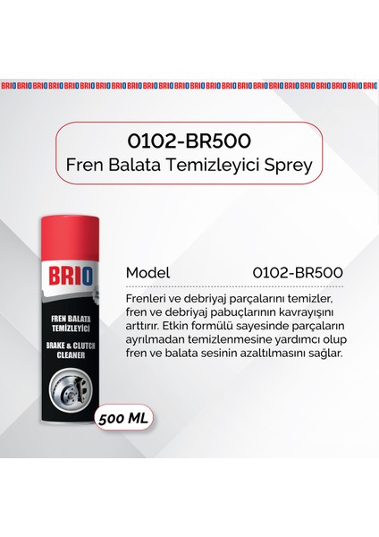 Fren Balata Temizleyici Genel Temizleyici Sprey 500 Ml 2'li modelleri