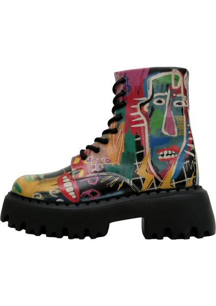 Kadın Vegan Deri Çok Renkli Uzun Bot - No More Drama Tasarım modelleri