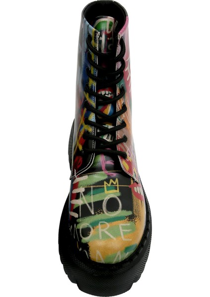 Kadın Vegan Deri Çok Renkli Uzun Bot - No More Drama Tasarım indirimleri