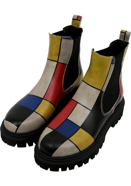 Kadın Vegan Deri Çok Renkli Bilekte Bot - Artist Piet - Composition Tasarım