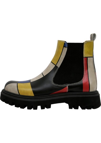 Kadın Vegan Deri Çok Renkli Bilekte Bot - Artist Piet - Composition Tasarım modelleri