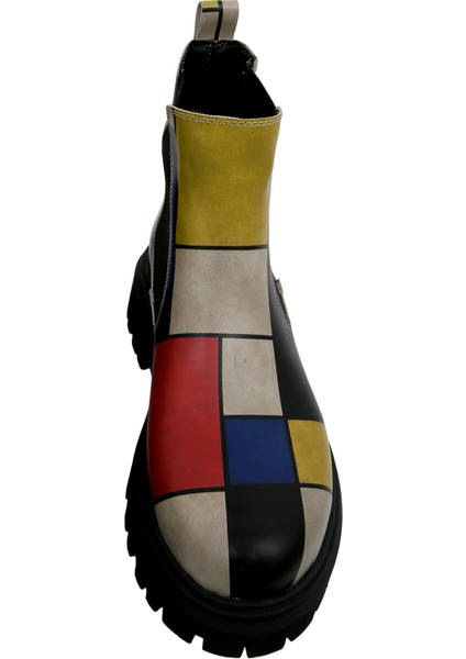 Kadın Vegan Deri Çok Renkli Bilekte Bot - Artist Piet - Composition Tasarım indirimleri