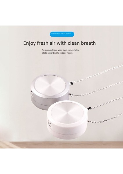 Hava Spreyi Kolye Negatif Iyon Hava Temizleme Cihazı USB Asılı Boyun Taşınabilir Ev Araba Hava Temizleyici 5 V 25DB Beyaz (Yurt Dışından)