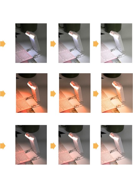 LED Kart Kitap Işığı USB Şarj Edilebilir Okuma Işığı Başucu Klipsli Ayarlanabilir Taşınabilir Yer Işareti Işığı, Siyah (Yurt Dışından)