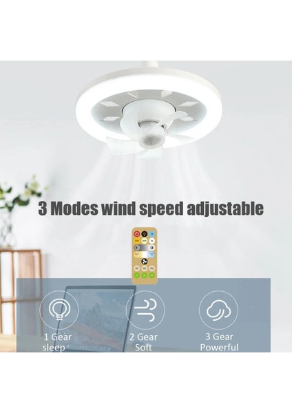 Işıklı Tavan Fanı 60W 3-Speed Soğutma Fanı Tavan Işık Uzaktan Kumanda E27 Lamba Tutucu Elektrikli Fan Lambası A (Yurt Dışından) modelleri