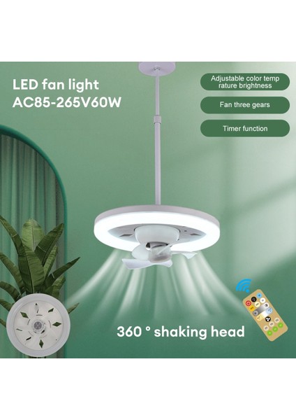 Işıklı Tavan Fanı 60W 3-Speed Soğutma Fanı Tavan Işık Uzaktan Kumanda E27 Lamba Tutucu Elektrikli Fan Lambası A (Yurt Dışından) indirimleri