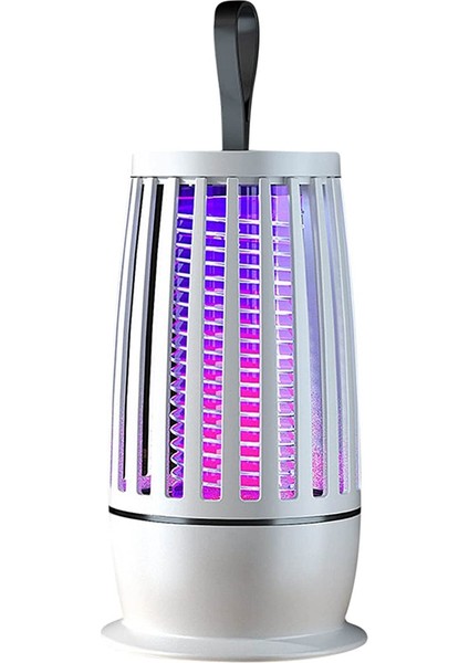 LED Elektrikli Sivrisinek Önleyici Lamba, Taşınabilir Sessiz Kapalı Açık Şok Sivrisinek, USB Şarj Edilebilir, Beyaz (Yurt Dışından)