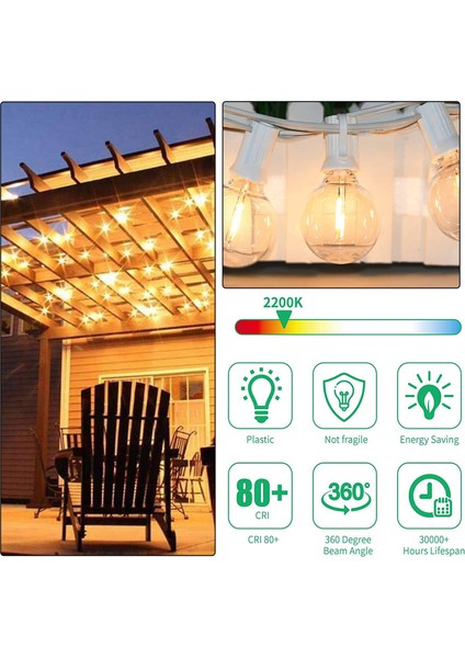 3 Adet G40 LED Yedek Ampuller, E12 Vida Tabanı Güneş Enerjili Dize Işıklar Için Kırılmaz LED Küre Ampuller Sıcak Beyaz (Yurt Dışından) indirimleri