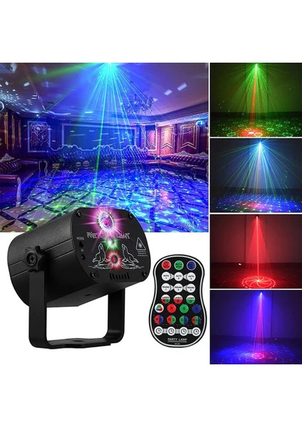 7 Renk LED Dj Disko Lazer Ses Strobe Sahne Işık Projektör Noel Cadılar Bayramı Dekorasyonları Için USB Şarj Edilebilir A (Yurt Dışından) fiyatları