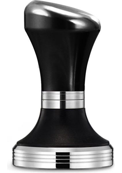 58MM Düz Kahve Sabotaj Paslanmaz Çelik Taban Silikon Kolu Sabotaj Kahve Tozu Çekiç Özelleştirilmiş Coffeeware Siyah (Yurt Dışından)