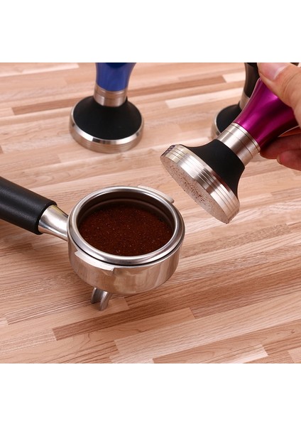 58MM Düz Kahve Sabotaj Paslanmaz Çelik Taban Silikon Kolu Sabotaj Kahve Tozu Çekiç Özelleştirilmiş Coffeeware Siyah (Yurt Dışından) indirimleri