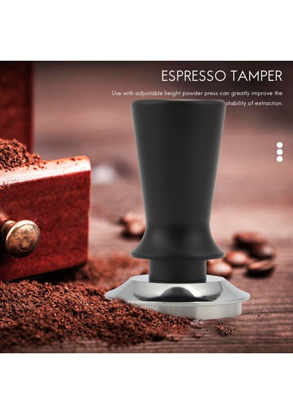 53MM Sabit Basınç Kalibre Edilmiş Kahve Espresso Sabotaj Barista Espresso Düz Tabanlı Kahve Çekirdeği Basın Sabotaj, Siyah (Yurt Dışından) fiyatları