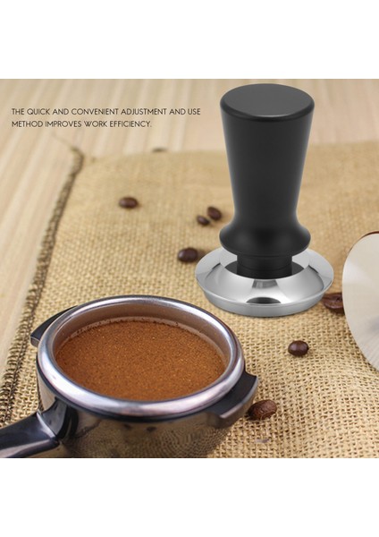 53MM Sabit Basınç Kalibre Edilmiş Kahve Espresso Sabotaj Barista Espresso Düz Tabanlı Kahve Çekirdeği Basın Sabotaj, Siyah (Yurt Dışından) modelleri