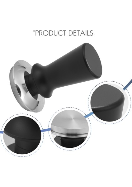 53MM Sabit Basınç Kalibre Edilmiş Kahve Espresso Sabotaj Barista Espresso Düz Tabanlı Kahve Çekirdeği Basın Sabotaj, Siyah (Yurt Dışından) indirimleri