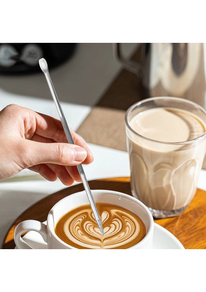 Paslanmaz Çelik Süt Köpürtme Sürahi 12 Oz Kahve Çalkalayıcı Duster Şeker Tozu Kakao Elek Cappuccino Kahve Şablonu (Yurt Dışından) indirimleri