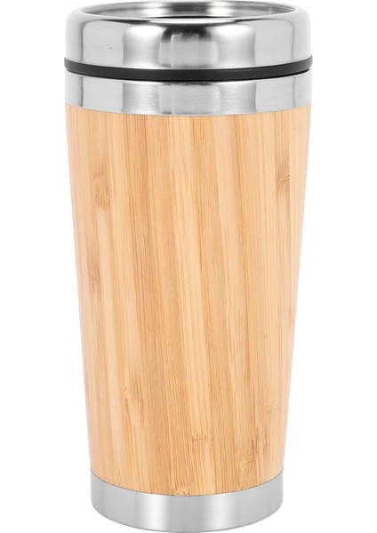Bambu Kahve Fincanı Paslanmaz Çelik Kahve Seyahat Kupa Sızdırmaz Kapaklı Yalıtımlı Kahve Eşlik Eden Fincan Yeniden Kullanılabilir Fincan (Yurt Dışından)